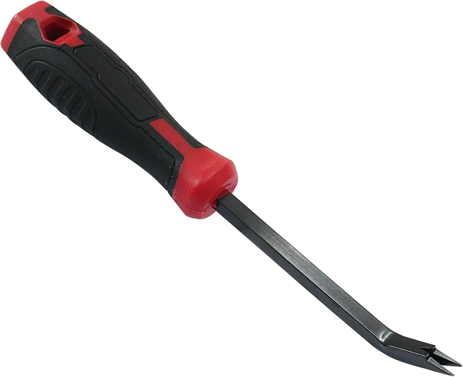 8-in Heavy-Duty Upholstery Staple & Nail Remover Pliers - Dual-Fork Tip, Steel Shaft, Ergo Grip, Rust Resistance, Compact Portable Design, Clean Damage-Free Removal, Versatile Use for Hardwood Floors, Easy Storage