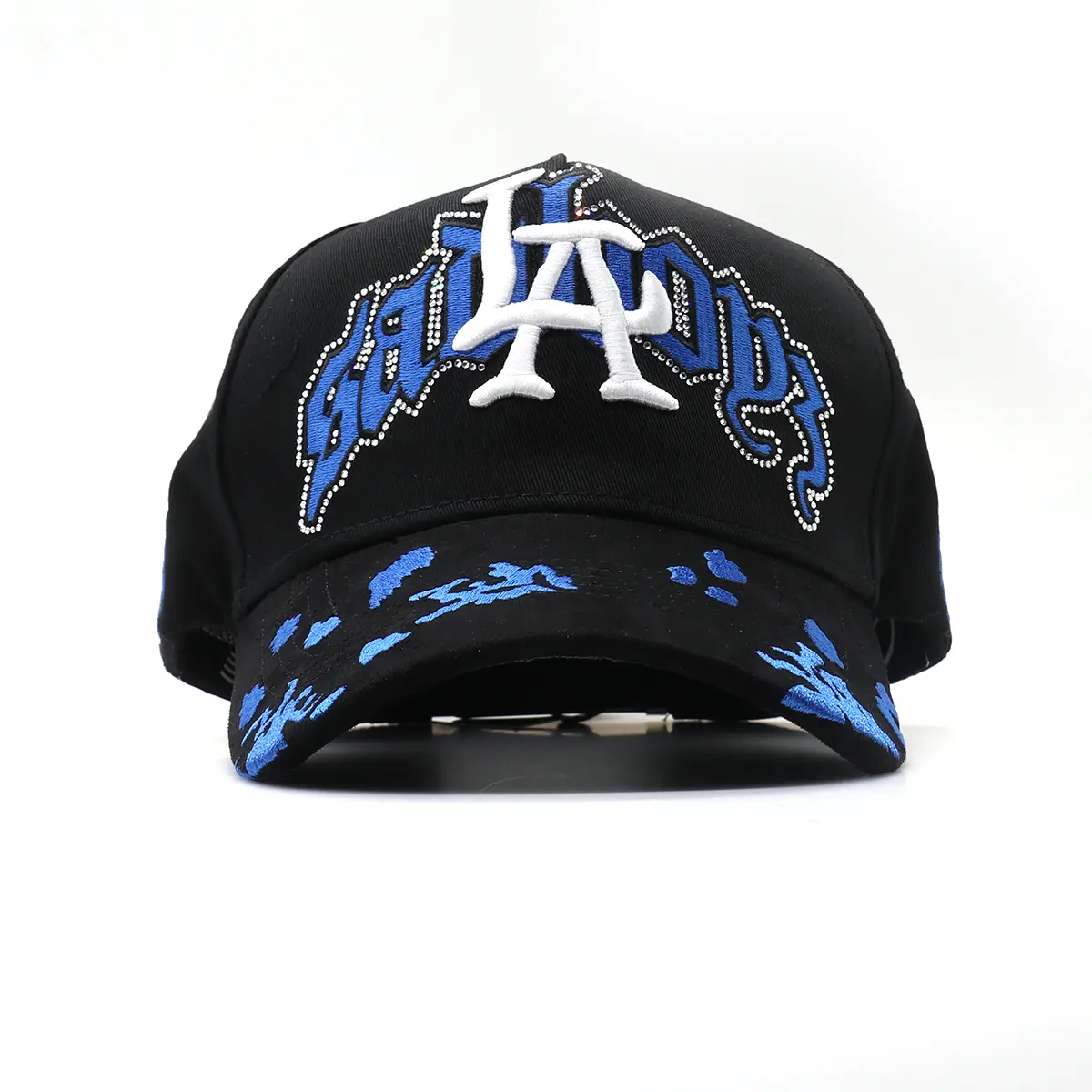 DANDY HATS X SAD BOYZ BLUE ANGELS COLLAB BLACK SNAPBACK HAT – Mens Hats with Adjustable Unisex Fit, Dark Street Gorra para Hombres, Statement Outfit & Fashion Gift