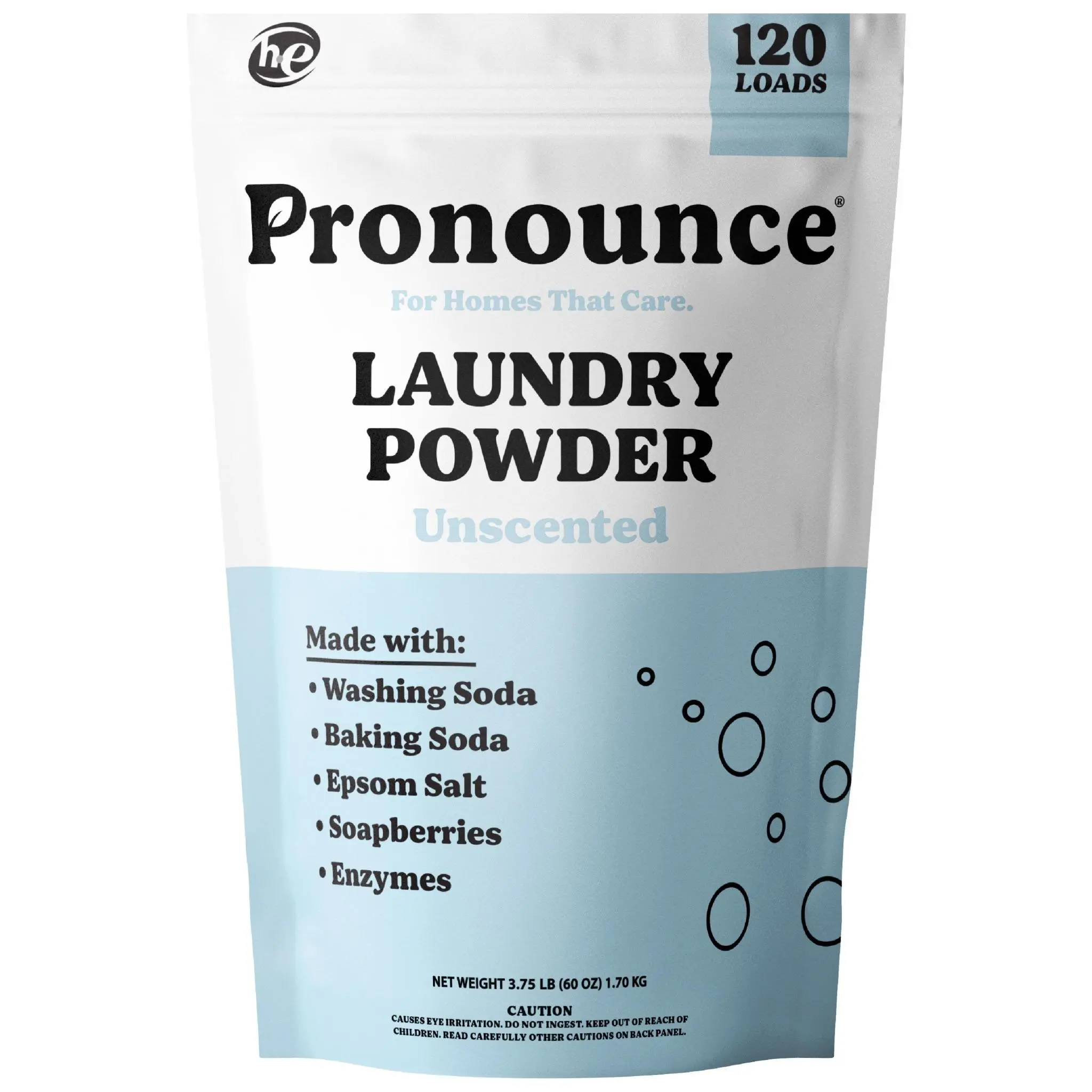 Pronounce Laundry Powder - 120 Loads - Cleaner Ingredients For Homes That Care