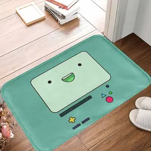 Adventure Time Cartoon Robot Game Console Floor Mat  Cute Minimalist Printed Design  Soft Non Slip Washable Rug  Perfect for Living Room  Bedroom  Office  Gaming Room  Gift for Friends  Modern Decorative Home Accent