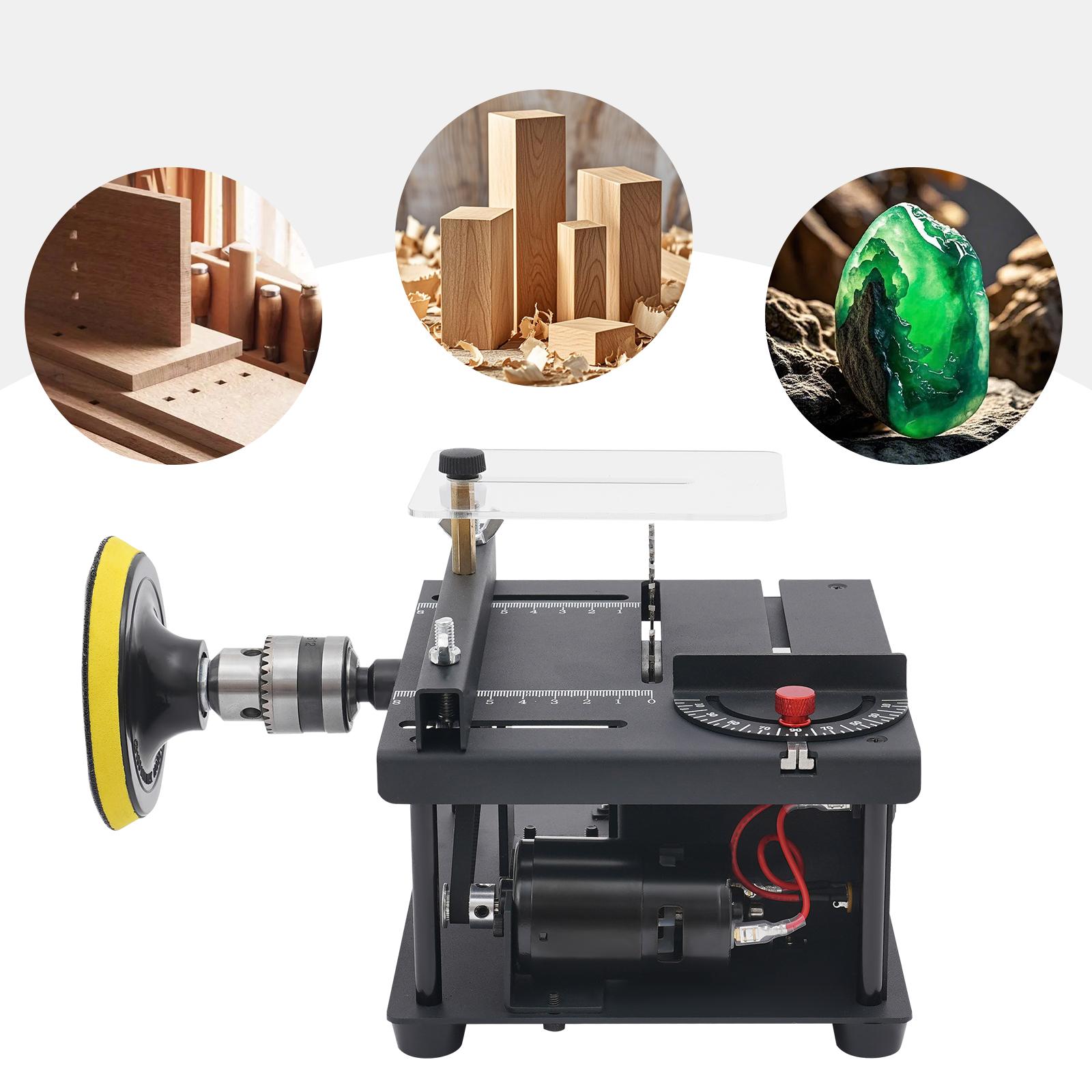 200W Mini Table Saw with Flexible Shaft 10000 RPM for Wood Acrylic PCB Cutting Engraving Tool Kit with Adapter Sandpapers
