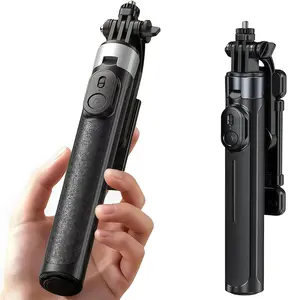 51" Carbon Fiber Aluminum Selfie Stick with Remote Portable Tripod Stand for iPhone 15 14 13 & Android One-Click Activation 360-degree Rotatable Face Tracking Tripod Pocket Grip All-in-One Camera Gear - Cellphone