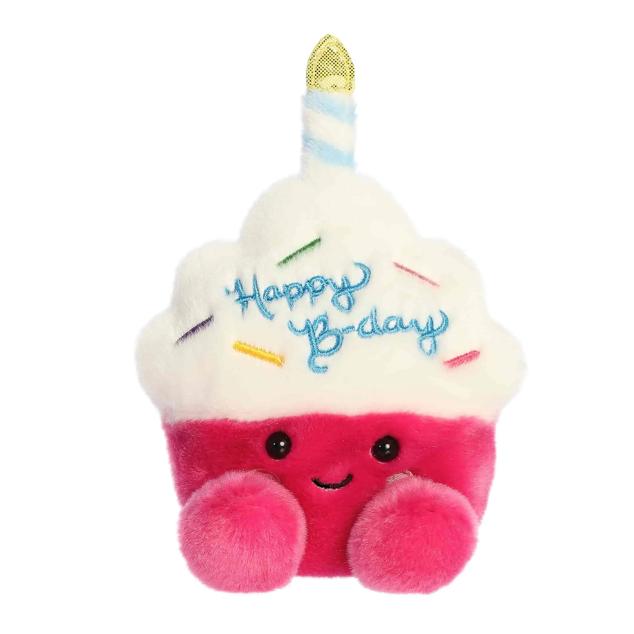 Palm Pals Adorable Sparkle Birthday Cupcake Pink Soft Plush Collectable Stuffed Animal