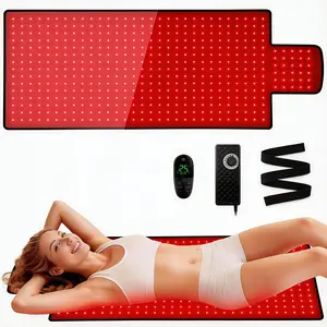 VORTRO Red Light Therapy Mat, Full-Body Red Light Treatment with 420 LEDs, Dual Wavelengths of 660nm and 850nm, Foldable Red Light Therapy Blanket with Timer, 40 inches x 16.5 inches, for Full-Body Pain Relief / Muscle Recovery / Scar Reduction