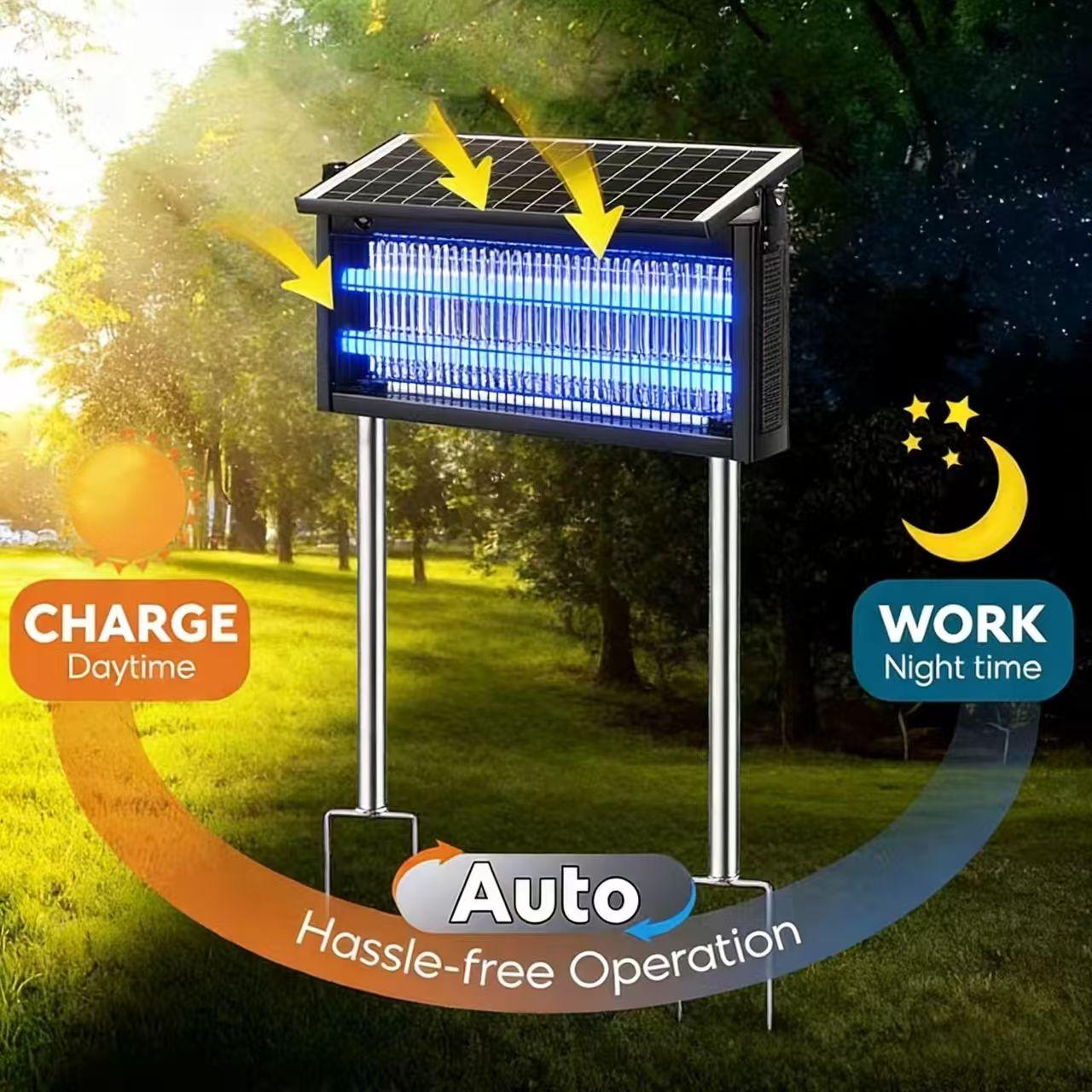 The new solar outdoor mosquito-killing lamp saves electricity and worry-free. It can be protected at any time in the countryside, courtyards, camping, fishing, and picnics. The most romantic gift to protect your family