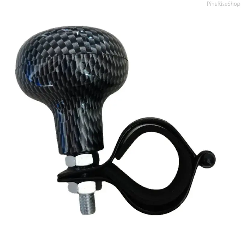 Carbon Fiber Texture Car Steering Wheel Spinner Knob - Universal Anti-slip Power Handle Booster, Low-Speed Parking & Outdoor Driving Steering Aid
