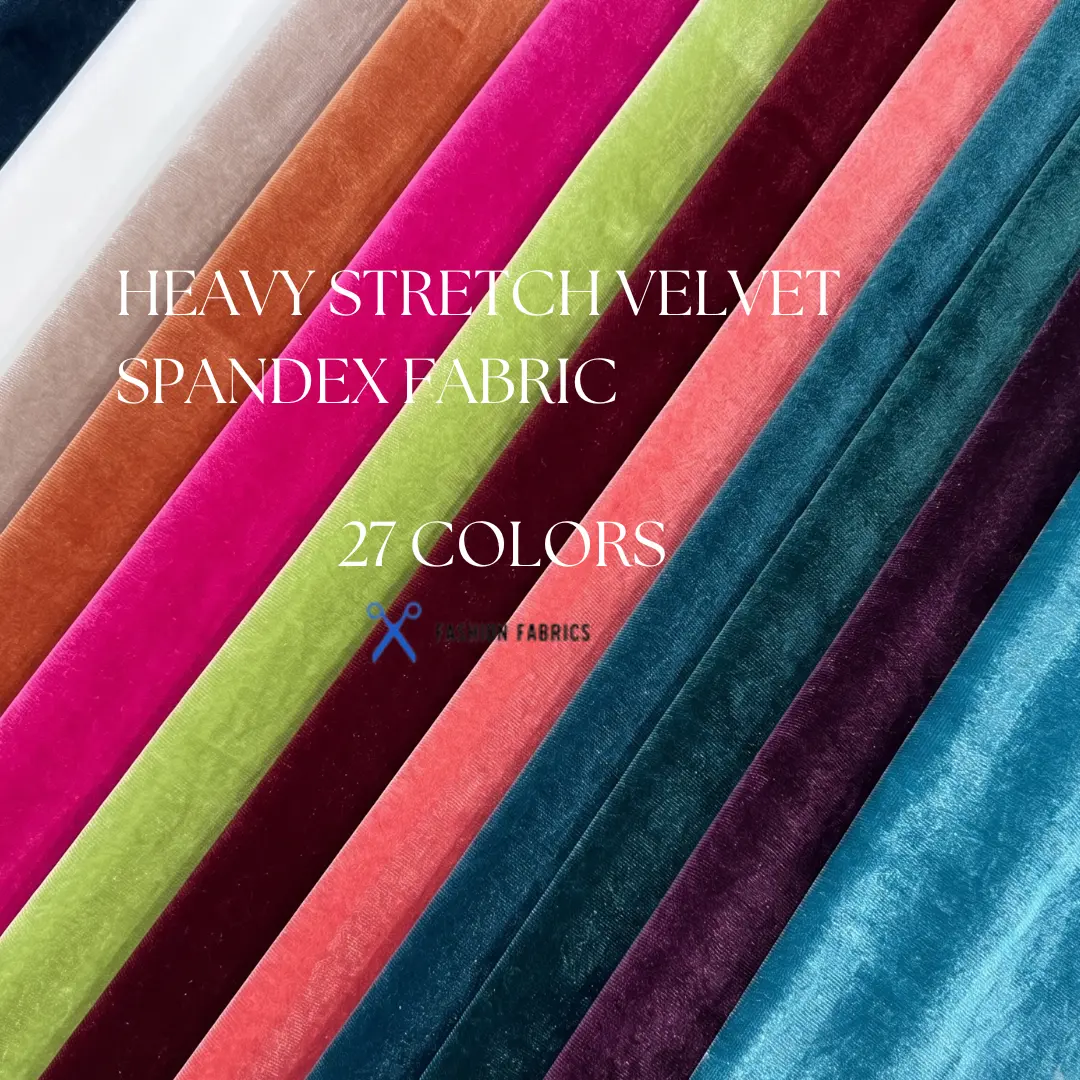 Heavy Stretch Velvet Spandex Fabric - Sold By The Yard