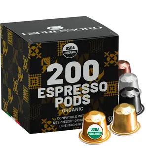 Espressoro USDA Organic Coffee Capsules 200Ct Variety Pack - Pods Compatible with Espresso Machines - Aluminum Premium Italian Coffee from Italy