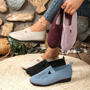 A13-Womens Slip On Walking Shoes Soft Breathable Woven Mesh Orthopedic Shoes for Women 2026 Non Slip Lightweight Orthowalkway Walking Sneaker with Arch Support Comfortable Hands Free Nurse Shoes