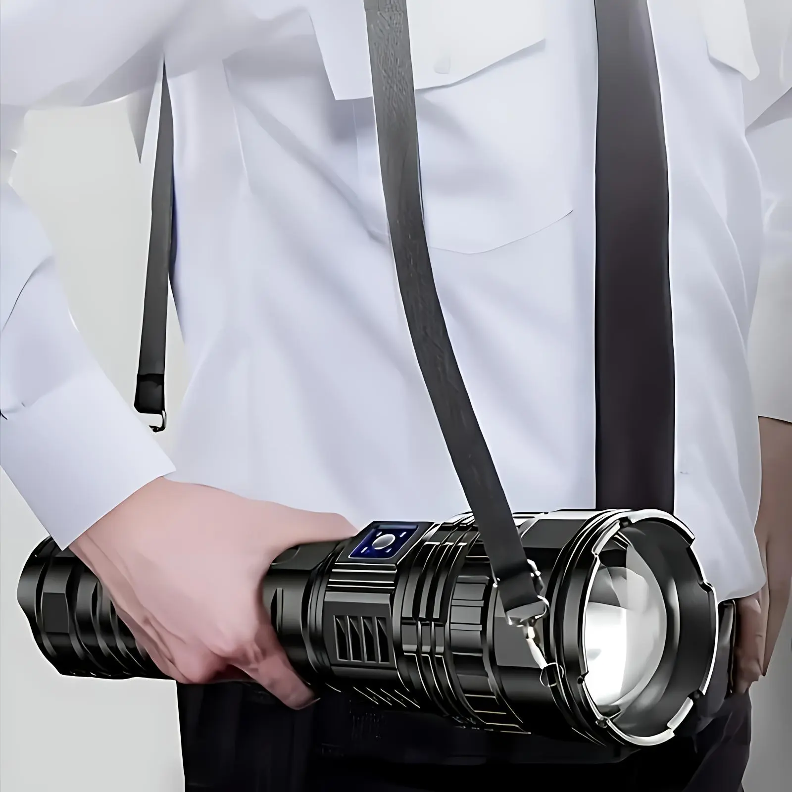 Hoodink 2-in-1 Portable Strong Flashlight Power Bank - USB Port, Digital Power Display, Rechargeable, Zoomable, Waterproof, Adjustable Brightness - Tools and Gadgets, Cool Gadgets, Outdoor EDC Survival Gear, Camping Accessories
