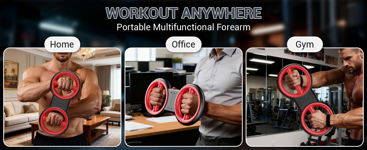 AKLUER 3-IN-1 Multifunctional Upper-Body Trainer (Arm Trainer-Spinning Rotator Burn Machine/ Forearm Trainer for Boxing/Resistance Bands with Handles)Detachable Portable, Flex Core Trainer, Chest & Arm Workout