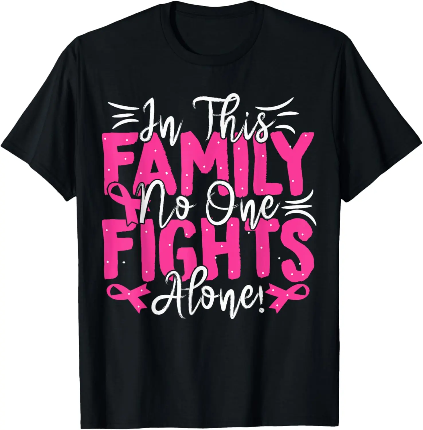 100% Cotton Top Breast Cancer Awareness Warrior Pink Ribbon Breast Cancer T-Shirt