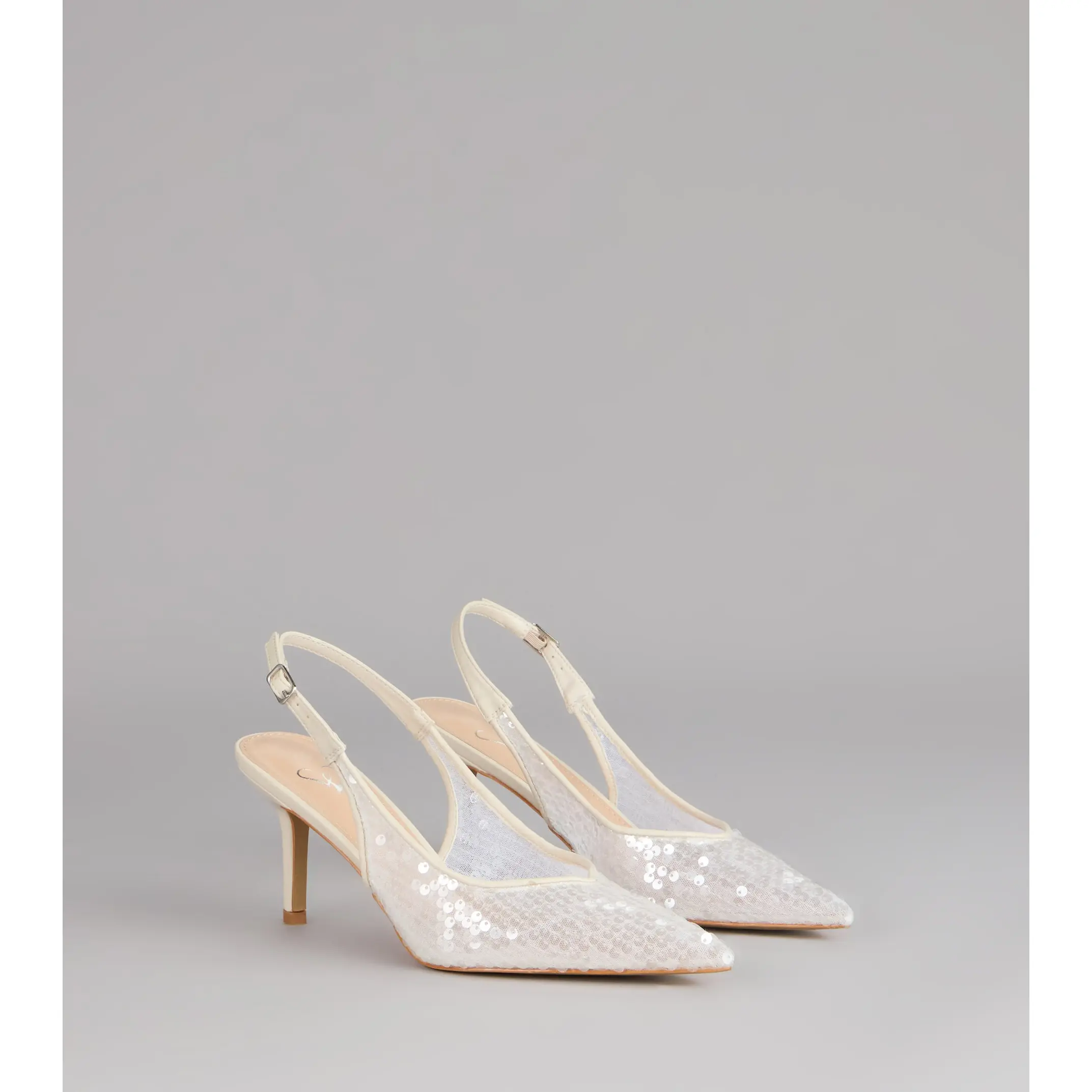 Shimmer Point Slingback Pumps