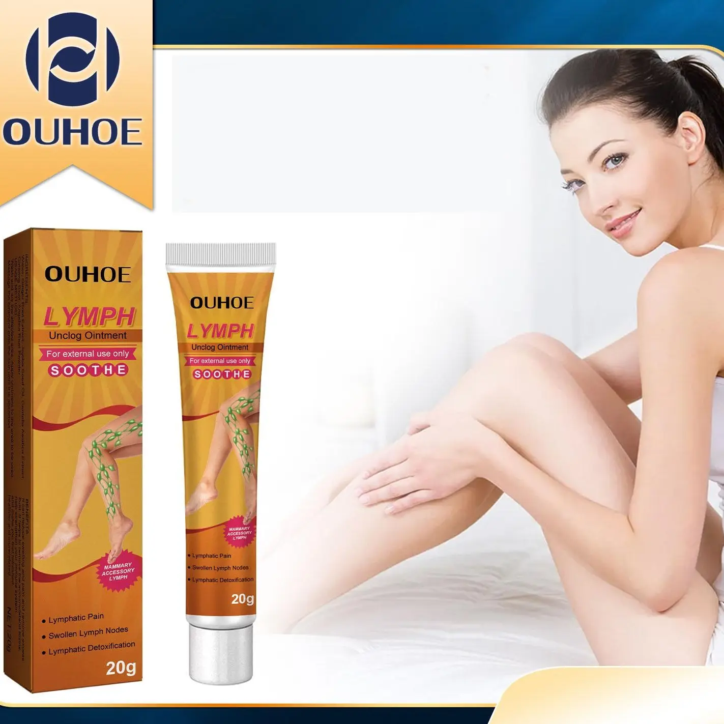 OUHOE Leg Care Ointment - External Use Only, Allantoin-Infused Soothing Topical Balm for Muscle Pain Relief, Swelling Reduction, Gentle Unisex Youth-Focused Formula