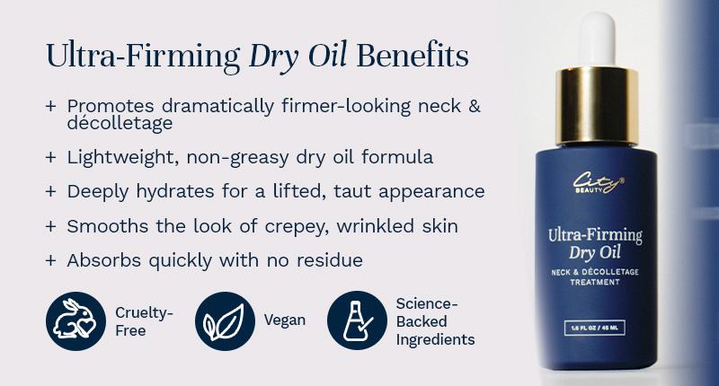 City Beauty Ultra-Firming Dry Oil – Neck & Décolletage Treatment for Crepey, Sagging Skin | Lightweight, Non-Greasy Oil with Deep Hydration for a Smoother, Tighter Look City Beauty Ultra-Firming Dry Oil – Neck & Décolletage Treatment for Crepey, Sagging Skin | Lightweight, Non-Greasy Oil with Deep Hydration for a Smoother, Tighter Look