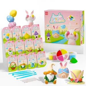 【Easter gifts / NO BOGO】Air Dry Clay 12 Boxes Soft Ultra Light Safe Non Toxic DIY Craft Kit with Tools Tutorials &Cute Valentine gift