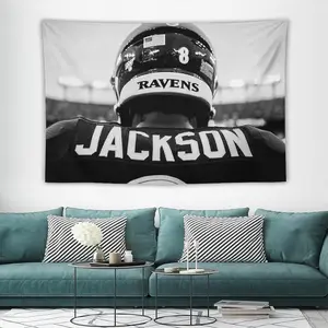 Tapestry  Rugby Player Lamar Jackson Tapestry Print On Tapestry Scroll Wall Art Picture Family Home Decor Bedroom Decorative Tapestries 40x60in