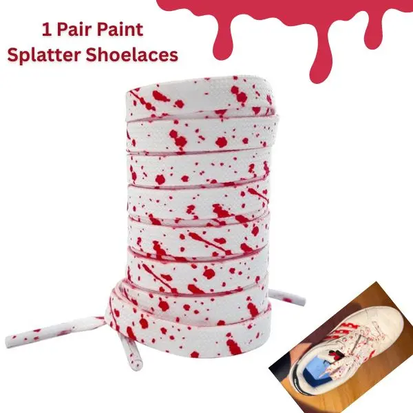 1 Pair Paint Splatter Shoelaces, Colorful Flat Shoe Laces for Sneakers, Fashion Replacement Shoe Strings for Women, Men, Kids, Athletic & Casual Shoes-47in/120cm