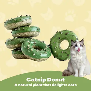 Catnip Donut TOY Cat Chew Toy - Silver Vine & Matatabi Treat for Teeth Cleaning
