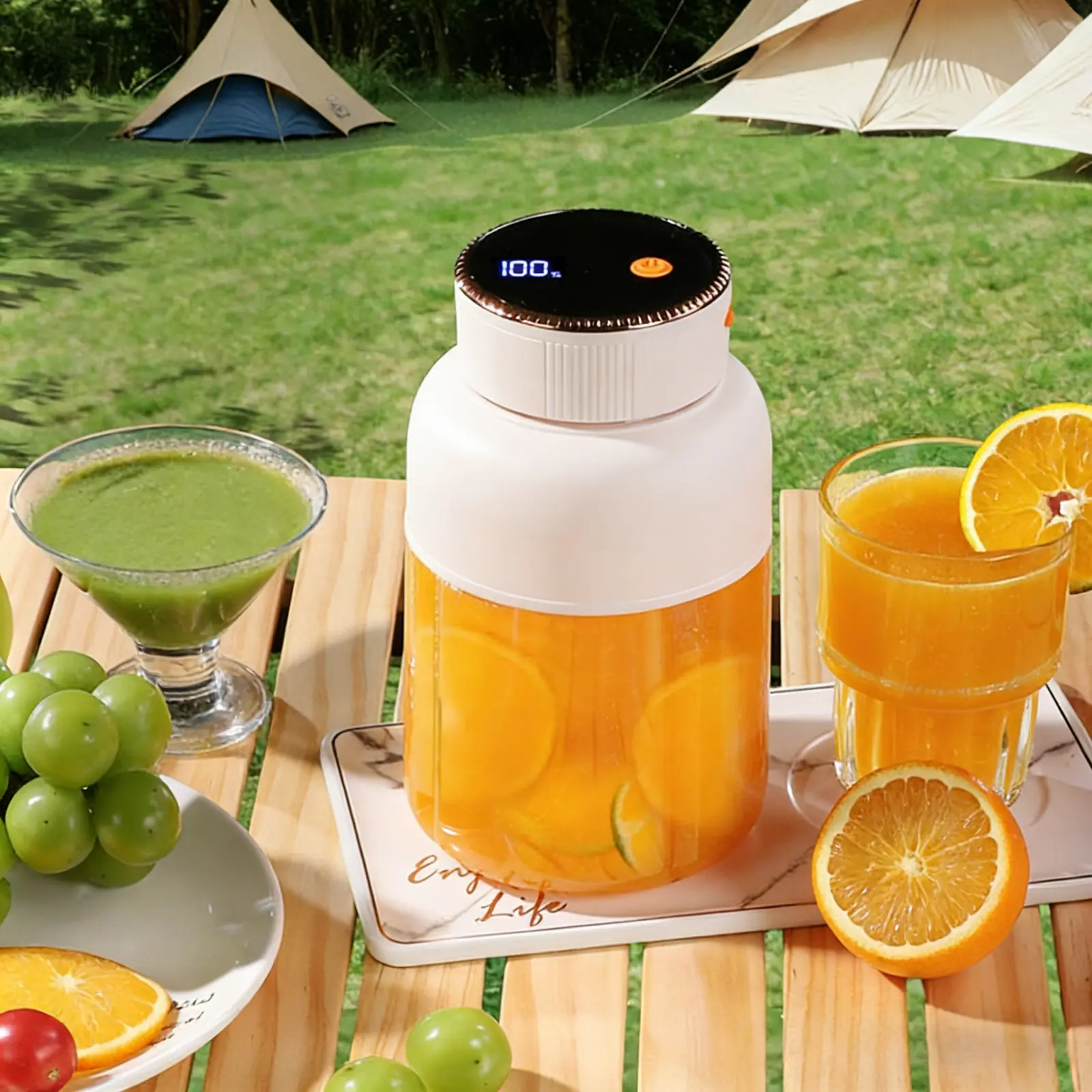 Portable Personal Blender for Smoothies & Shakes, USB Charge Cordless Rechargeable Vegetable Blender with Powerful Blades, Large Capacity, Double Lid Design, 1300mAh Battery for Kitchen, Outdoor Use