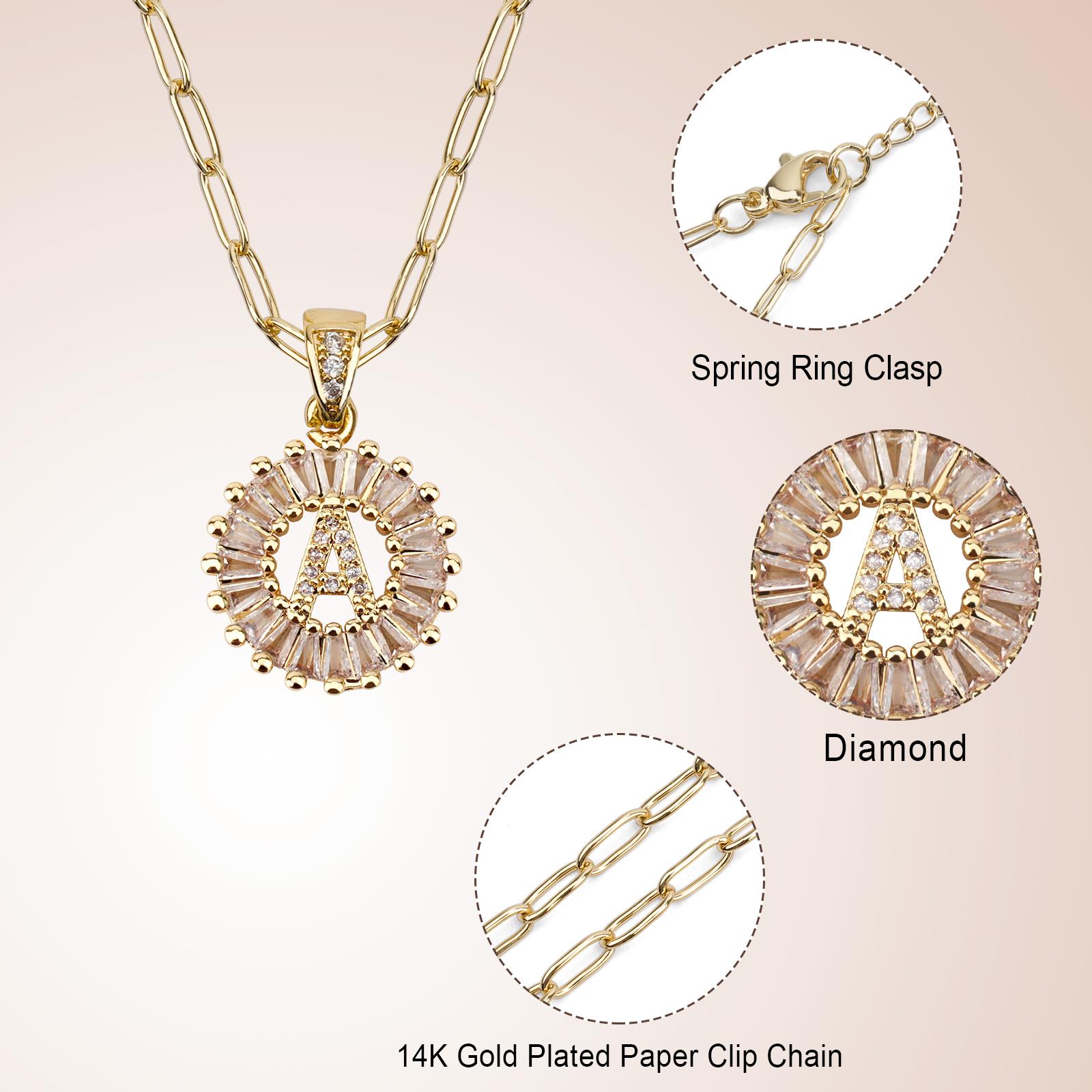 MEIITRUE Initial Letter Pendant Necklaces for Women, 14K Gold Plated Zirconia Birthstone Alphabet Necklace, 2 Chains & 1 Pendant Jewelry Set MEIITRUE Initial Letter Pendant Necklaces for Women, 14K Gold Plated Zirconia Birthstone Alphabet Necklace, 2 Chains & 1 Pendant Jewelry Set