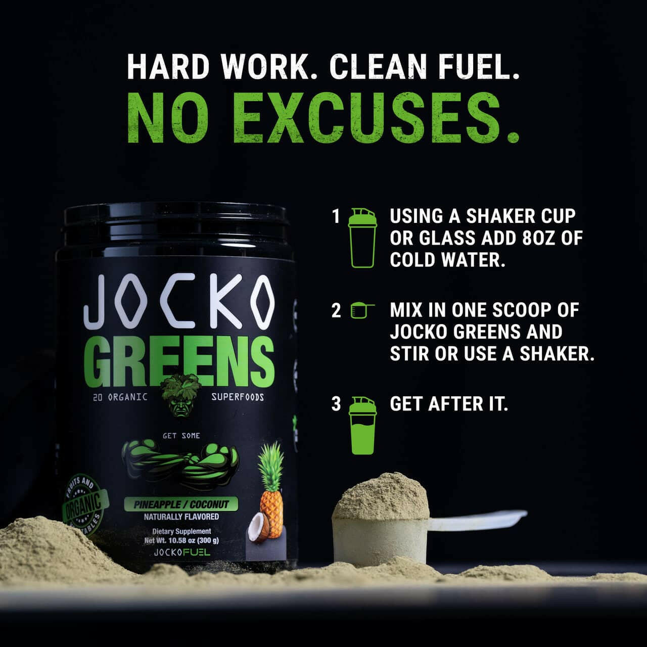 Jocko Fuel Greens Powder (Coconut/Pineapple Flavor) - Organic Greens & Superfood Powder for Healthy Green Juice Healthcare Dietary Supplement Edible Jocko Fuel Greens Powder (Coconut/Pineapple Flavor) - Organic Greens & Superfood Powder for Healthy Green Juice Healthcare Dietary Supplement Edible