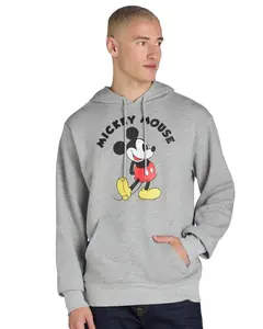 Disney Mickey Mouse Hoodie Mens Hands Behind Back Pose Graphic Print Pullover