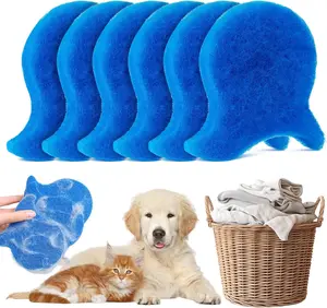 6 PCS Pet Hair Remover for Laundry – Reusable Washing Machine Hair Catcher, Thickened Lint Remover Sponge Balls, Fish Design, Removes Dog/Cat Fur, Hair, and Lint from Clothes – Superior Laundry Lint Removal Solution