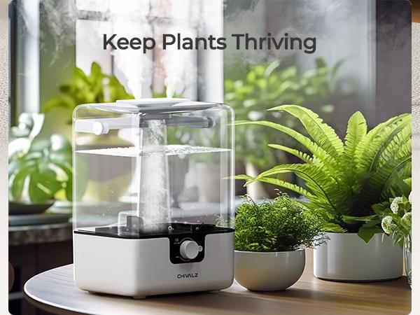 CHIVALZ 6L Top Fill Humidifiers for Bedroom, Large Room, Baby Nursery & Plants, Oil Diffuser, 360° Nozzle, Anti-dry Burn, White Diffuser for Deshumid