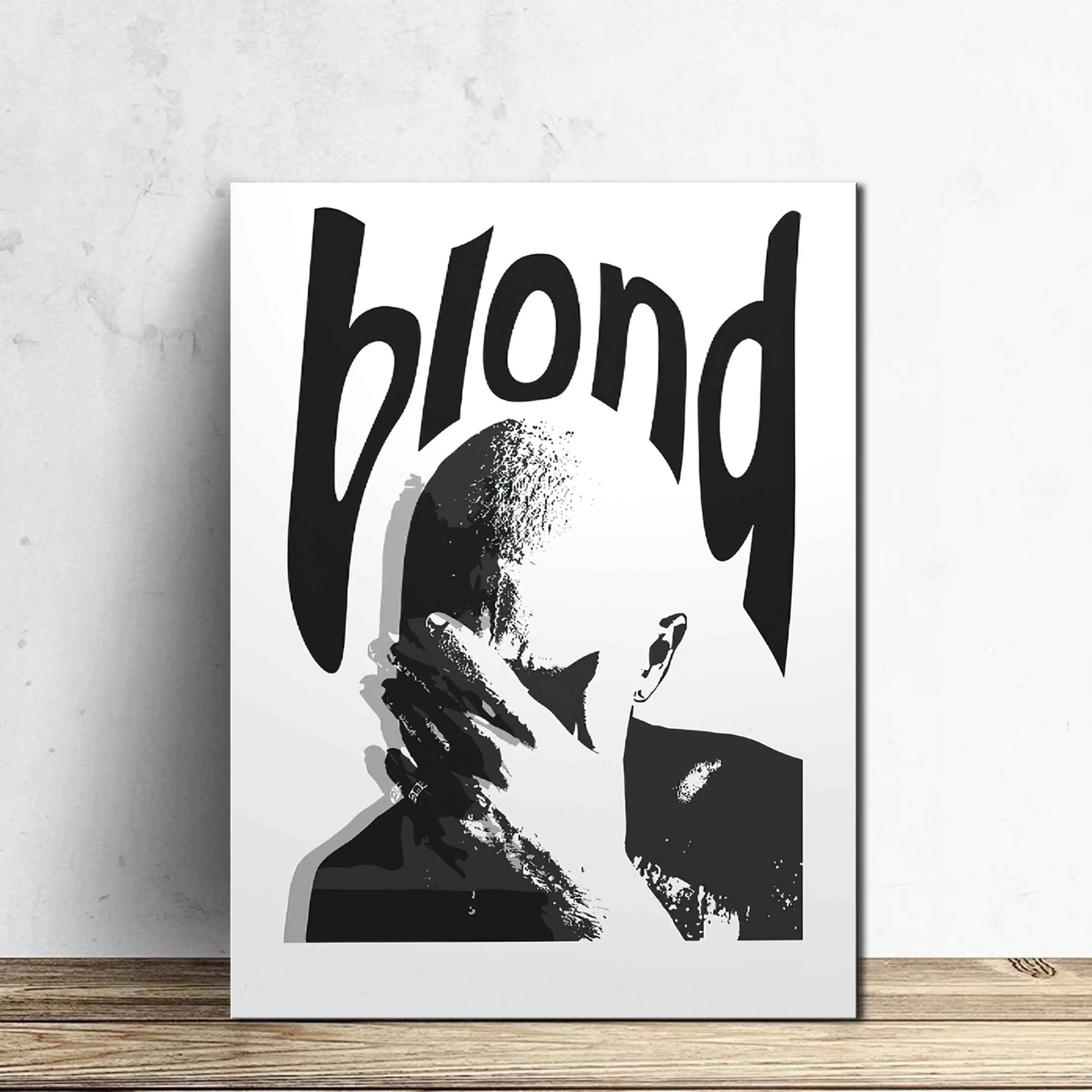 [2D FLAT]1pc Set Singer Wall Painting Black And White Poster, Music Album Cover Poster, Music Painting Wall Painting, Canvas Poster, Bedroom Decoration Poster, Wall Decoration Music Album Art, Music Fan Gifts Abstract Face Design wall decor wall art