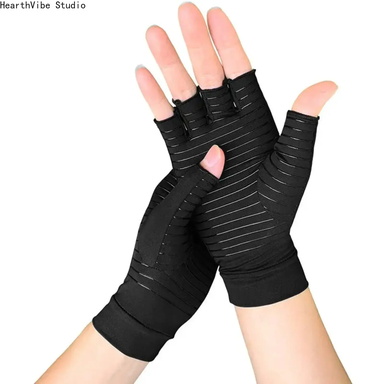 Premium Fingerless Arthritis Compression Gloves for Women & Men - Anti-Skid, Touch Screen Sports Gloves for Joint Pain Relief, Carpal Tunnel, Computer Typing, Touch Screen Gloves