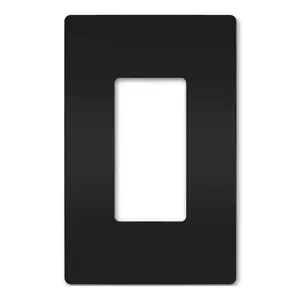 Lutron CW-1-BL Claro Standard 1-Gang Decora Screwless Wall Plate, Black