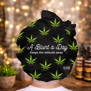 A Blunt a Day Keeps the Attitude Away - 100% Pure Mulberry Silk Hair Bonnet for Unisex Nighttime Care & Style with Tie - Sleeping Cap Hair Care Wrap Elastic Smooth Haircare