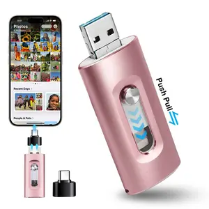 3-in-1 Flash Drive for Phone and Pad, High Speed External Thumb Drives for Android Phones, PC and More Devices, USB Memory Storage Photo Stick for Save More Photos and Videos