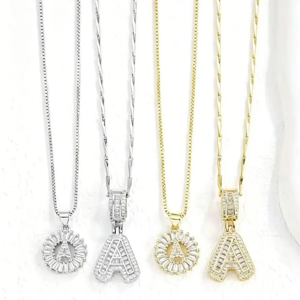 2-Piece Initial Pendant14K Gold Personalized Custom Initial Necklace, Full Sparkling Inlaid Diamond Pendant, Hypoallergenic Anti-Tarnish Clavicle Chain, Luxury  Gift for Daily Wear, Dating & Anniversary jewelry name alace neck proof stack