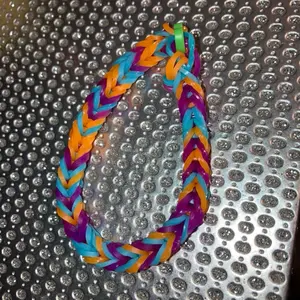 Rainbow Loom Bracelet - Purple Blue Orange Bracelet Jewelry Making for Kids and Adults Perfect for Creating Fun DIY Projects