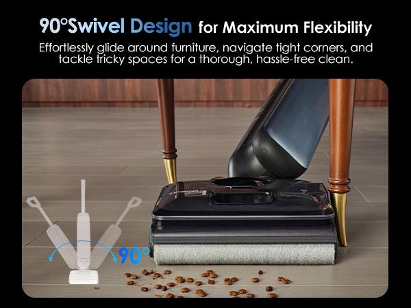 Tineco Floor One S9 Artist Pro Wet Dry Vacuum Cleaner, 22kPa Suction, 360° SmoothDrive, Anti-Tangle Design, 185°F Flashdry, 75 Min Runtime, Dual-Edge Cleaning, 180° Lay-Flat