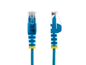 StarTech 7ft Blue Slim CAT6 Ethernet Cable, Snagless, 100W PoE, UTP, LSZH, 28AWG Pure Bare Copper Wire, Slim RJ45 Network Patch Cord w/Strain Reliefs, Fluke Tested Model N6PAT7BLS