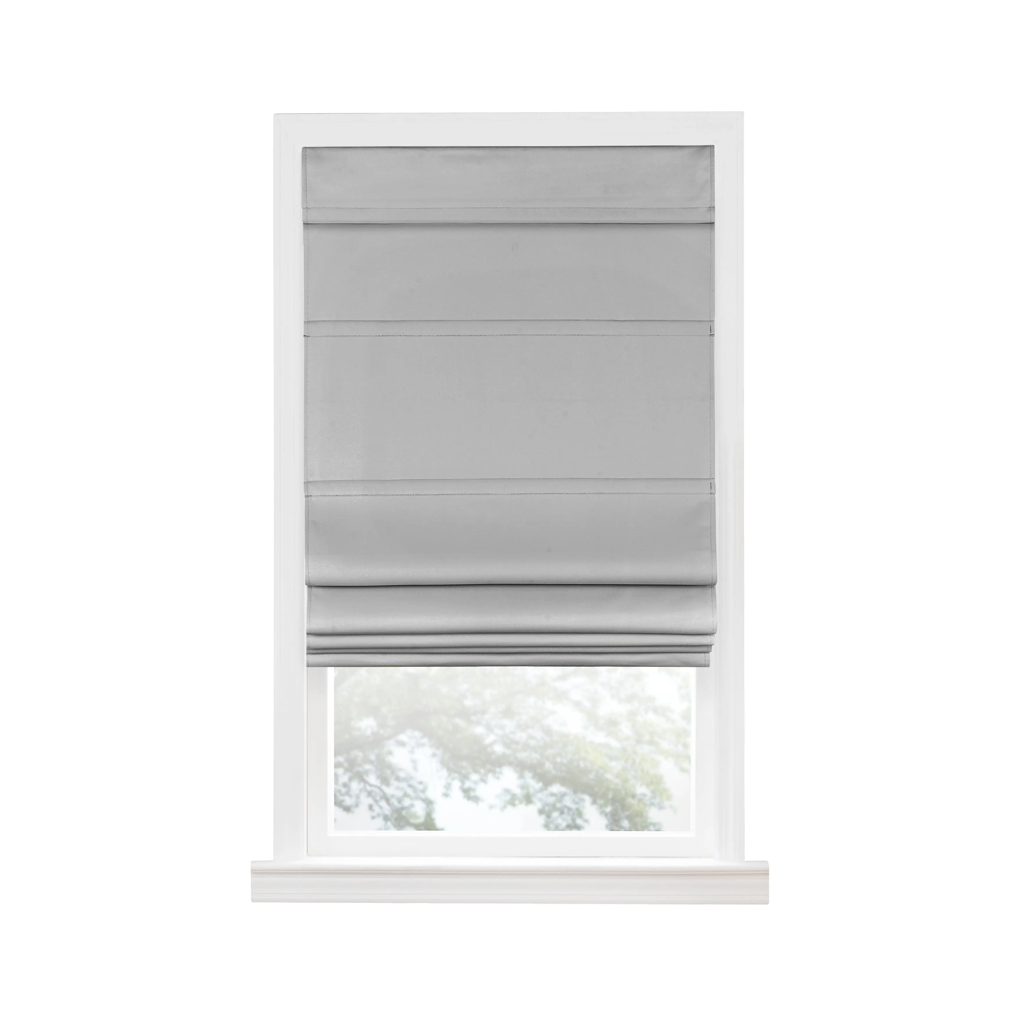 Achim RSCO33GY04 Cordless Blackout Roman Window Shade - 33x64 in, Grey, Hidden Pull Handle, 100% Poly Blinds, Blackout Fabric, Easy Glide, Inside Mount