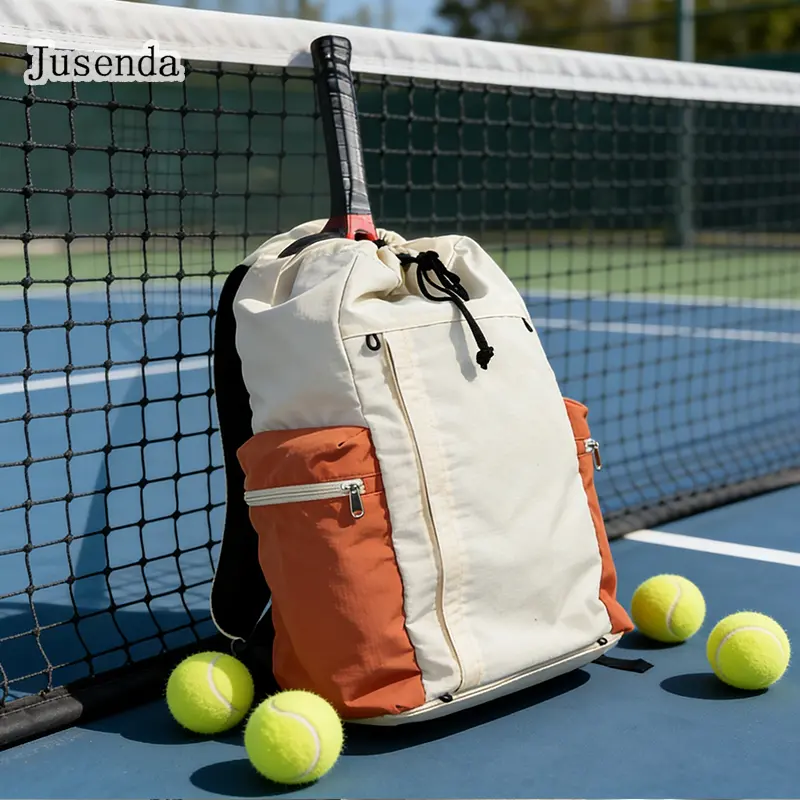 New Tennis/Badminton Drawstring Backpack - Large Capacity, Dry Wet Sep., Composite Cloth, Sporty Look, Shoe Compartment, Outdoor Training Gym Bag, Mother's Day Gift, Fashionable