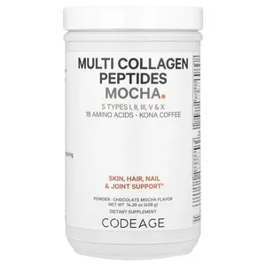 Codeage Multi Collagen Peptides Powder, Chocolate Mocha, 14.39 oz (408 g)
