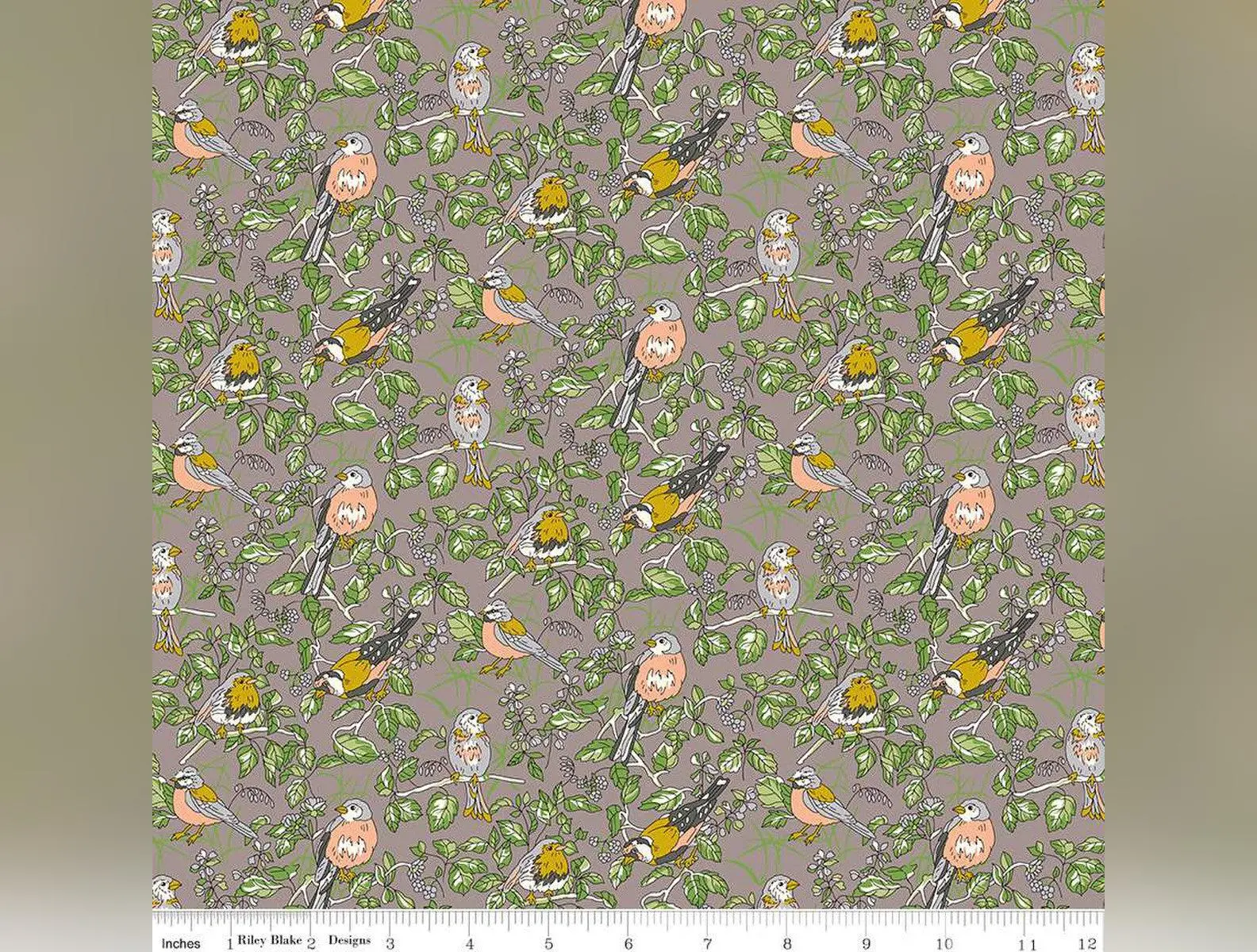 Woodland Walk - Misty Morning Hedgerow Chorus A by Liberty Fabrics