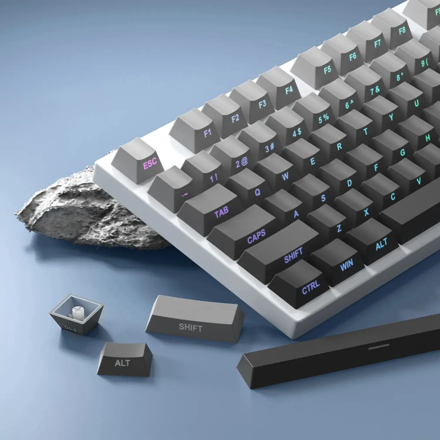 Pbt Keycap Set 130+, Oem Profile Gradient Color, Side-Printed Translucent Keys, Mx Switch Compatible, Gaming Accessory, Custom Mechanical Keyboard Parts, Gaming Keyboard Accessories
