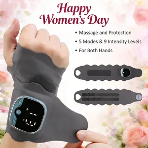 【New Upgraded Rechargeable Heated Hands Wrist Massager】Features LCD Display and 3 Adjustable Heating, 9 Intensity & 5 Modes, Cordless Portable Suitable for Home/Office/Travel Use, At-home Hand Care, Office Comfort, hand massager for arthritis Gift