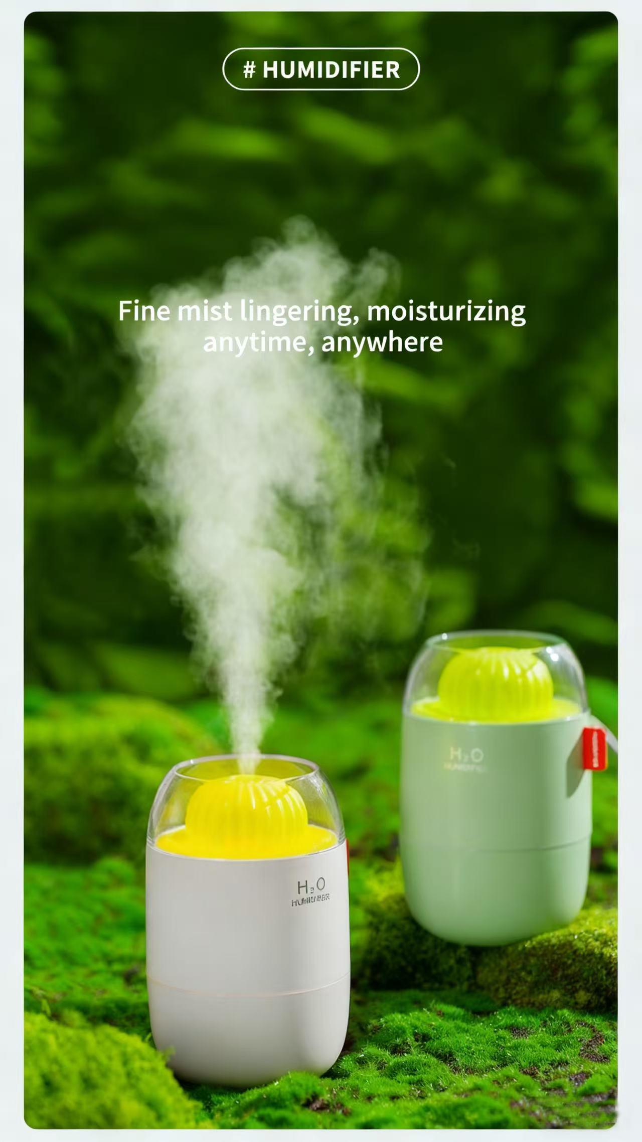 Cactus Mini Humidifier - Cute USB Personal Humidifier for Dry Skin & Better Sleep, Quiet Cool Mist, Auto Shut-Off, Night Light | Perfect for Bedside, Office Desk, Baby Nursery, Travel