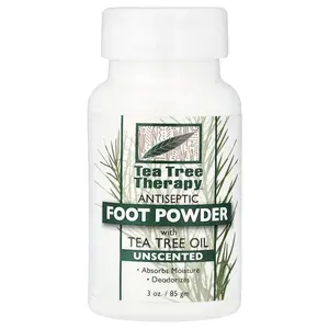 Tea Tree Therapy Antiseptic Foot Powder with Tea Tree Oil, Unscented, 3 oz (85 gm)