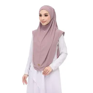Women's 2 Piece Casual Hijab with Undercap - Soft Cotton, Lightweight Stretch Modal, Ironless Material, Ready to Wear Pull-On Design