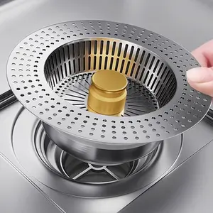 Upgraded 3 in 1 Kitchen Sink Drain Filter - Stainless Steel Sink Stopper, Anti-Clogging Sink Food Catch Basket, Quick Drain Odor Filter Sink Stopper