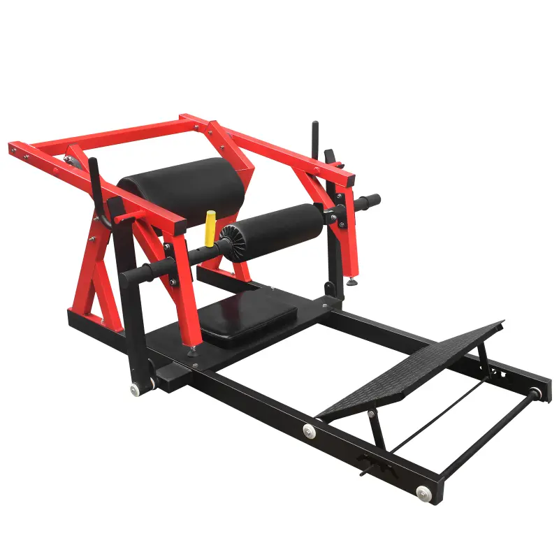 Adjustable Hip Thrust Machine with Lockable Horizontal Bar, 4-Position Angle Adjustable Foot Pedals, Dual-Side Weight Storage Racks, Non-Slip Safety Handles, High Strength Steel Frame Fitness Glute Trainer for Home Gym