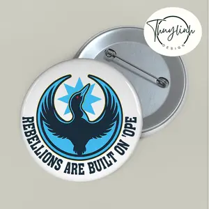 Minnesota Rebel Alliance Political Brooch - Rebellions Are Built On Hope Pin, MN State Bird Loon Protest & Resistance Pin, Lightweight and Durable, Available in 3 Sizes, Casual Everyday Fashion Accessory